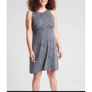 Athleta Santorini Blue Racerback Thera Print Sleeveless Tank Dress Medium